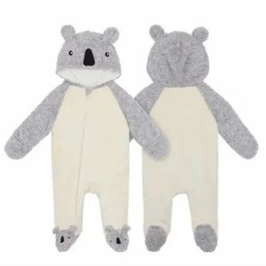 Koala Baby 1-Piece Plush Hooded Pram Suit Fleece Jumper, Gray 18/24months c1